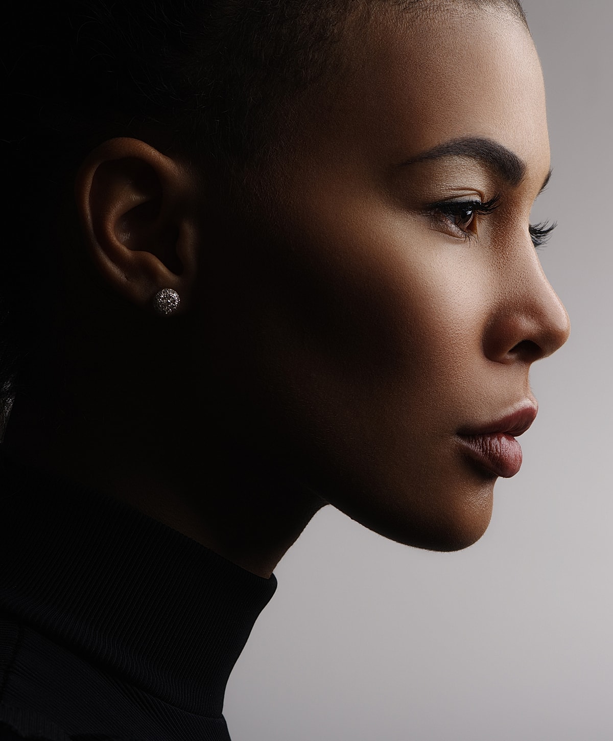 Profile of a Lafayette Botox model with elegant features.